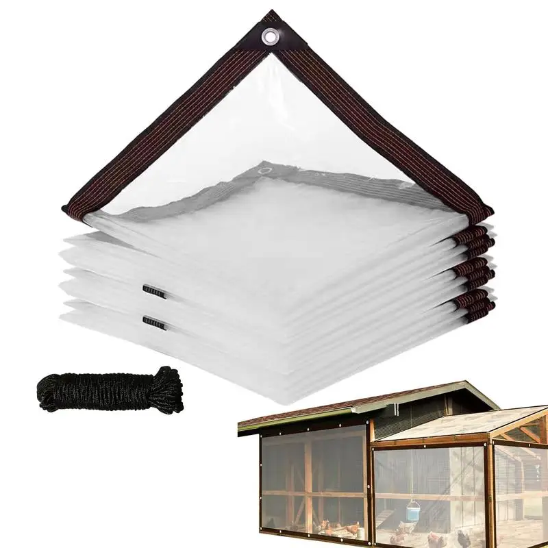

Clear Tarp Windproof PVC Tarp Clear And Bendable Outdoor Tarpaulin Cover For Barns Greenhouse Porches Decks Garden Outdoor