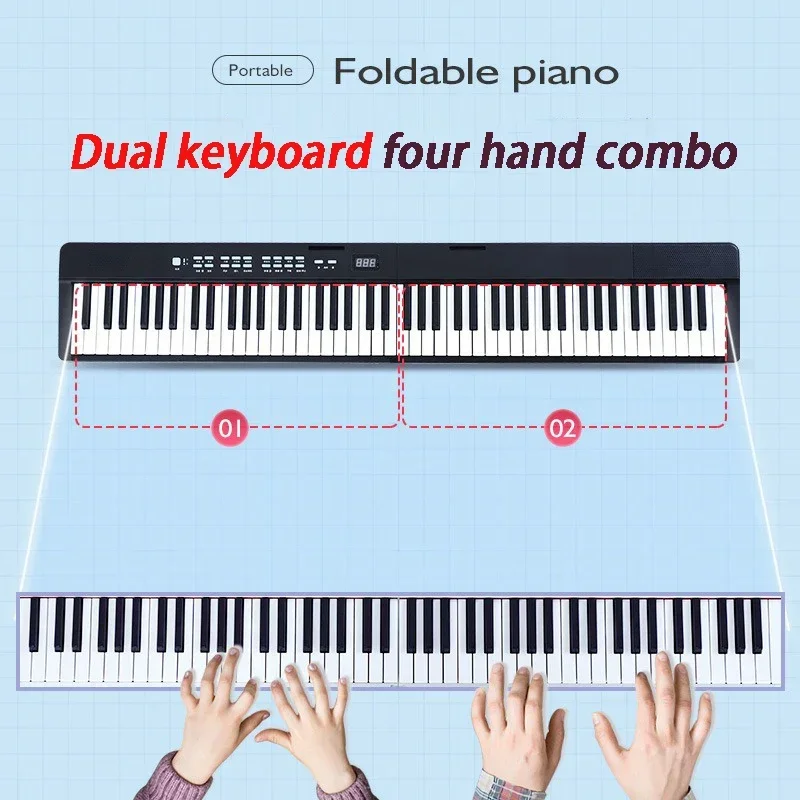 Folding Adult Electronic Piano 88 Keys Professional Midi Bluetooth Controller Keyboard Portable Organ Children's Musical Piano