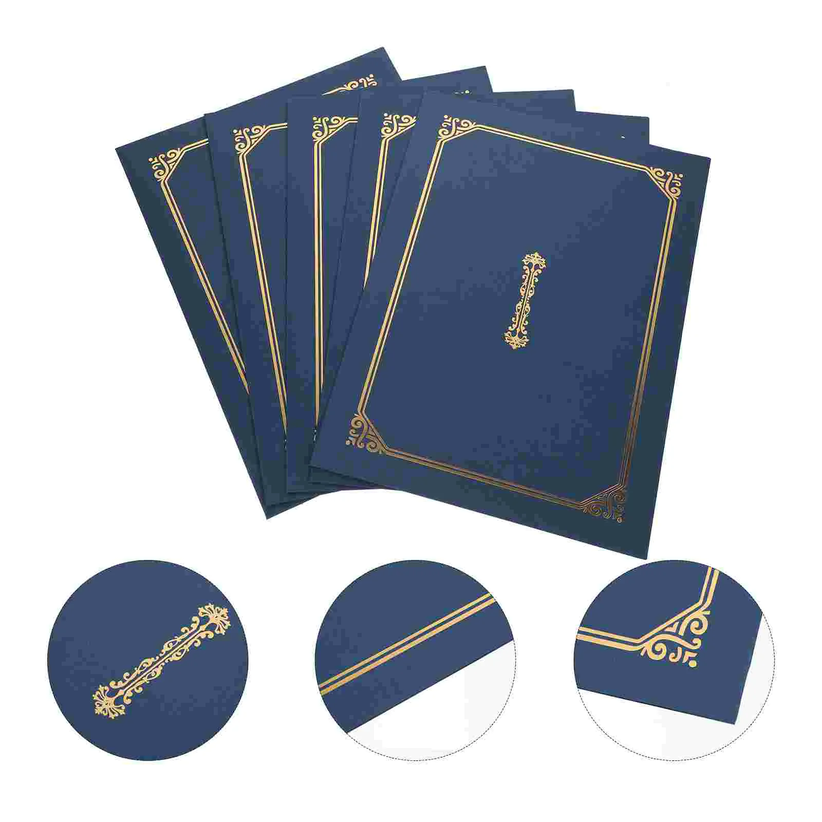5 Pcs Diploma Binder Metal Folder Cert Holder Document Covers