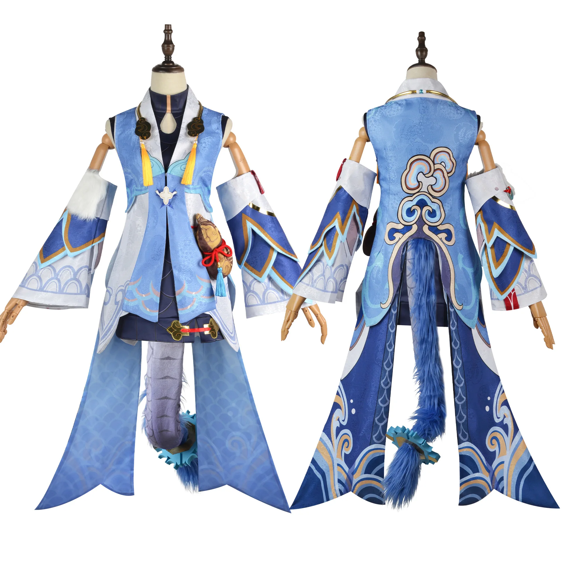 

XS-3XL Game Honkai Star Rail Bailu Cosplay Costume full Set With Textured Fabrics Accessories Bai Lu Cosplay Wig Outfit Clothes