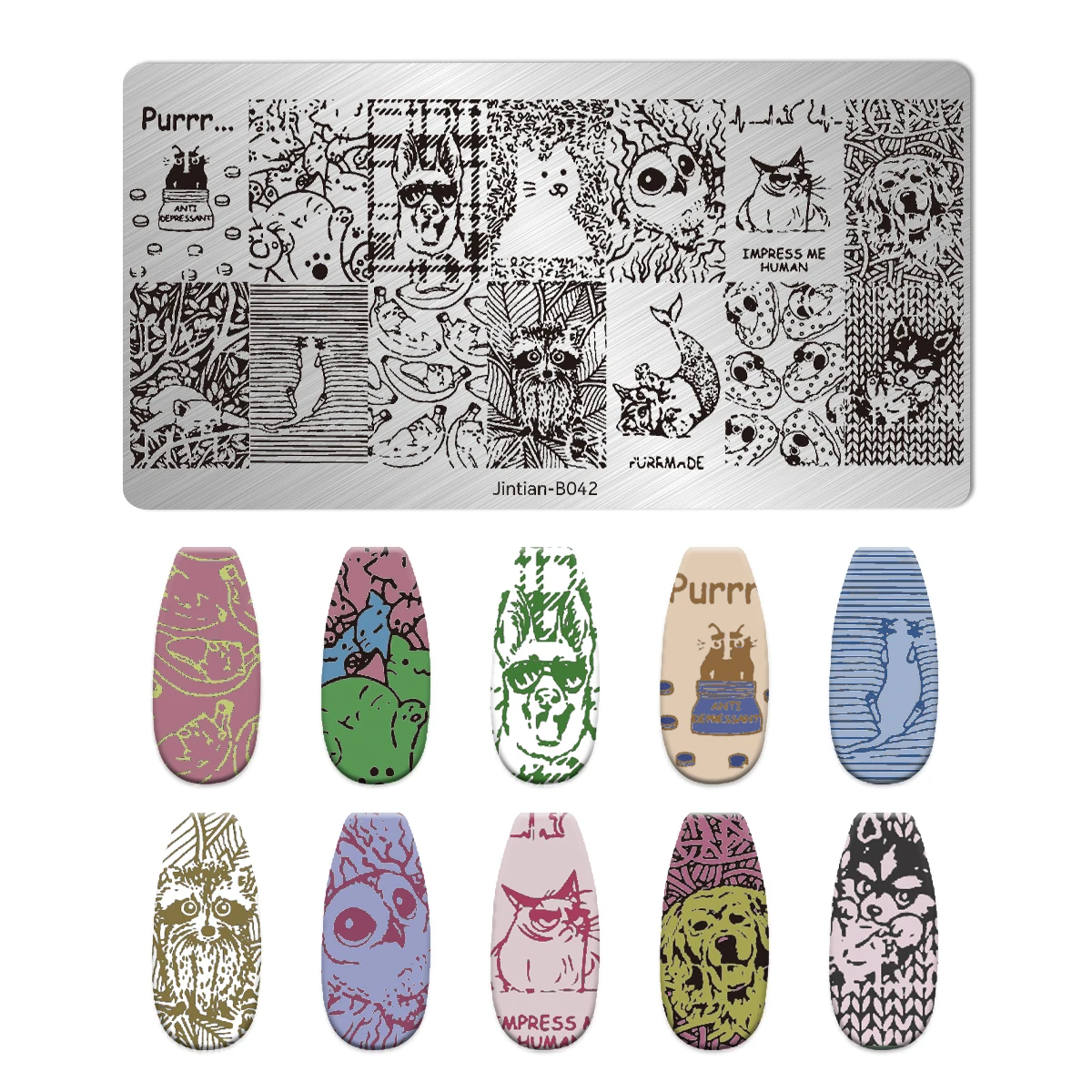 Summer Fruits Nail Stamping Plates Lines Animal Geometry Theme Template Mold Watermelon Nail Art Stencil Tool Stamping Templates 3