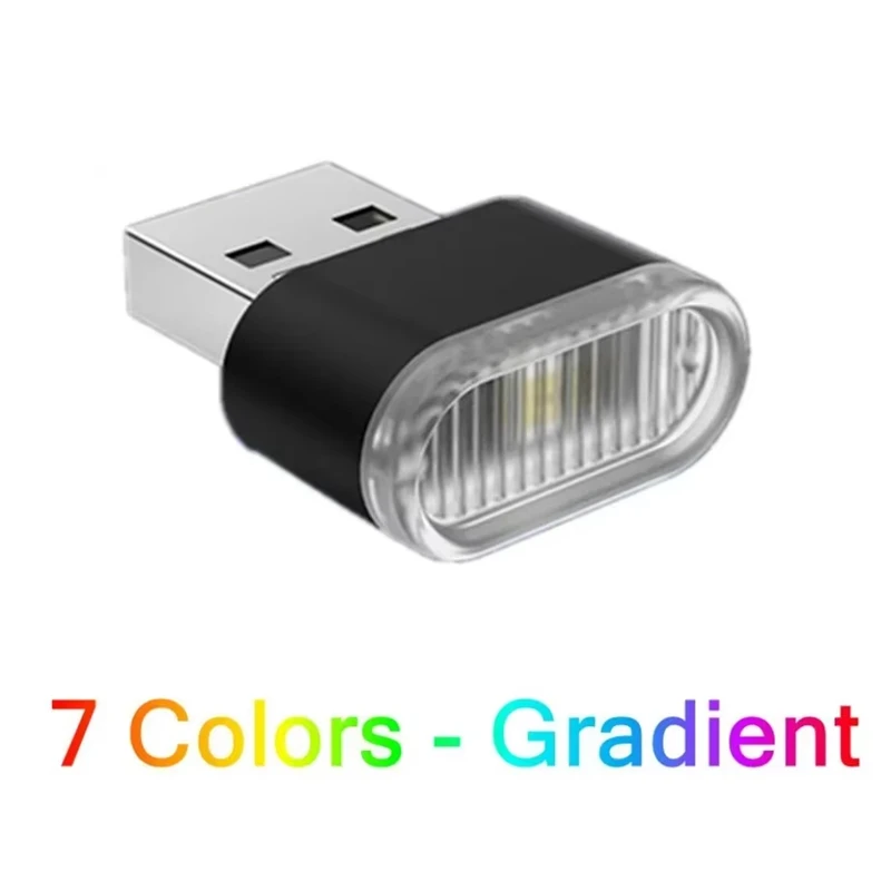 USB Ambient Light RGB Car Interior Mood Light with Remote Control 7 ...
