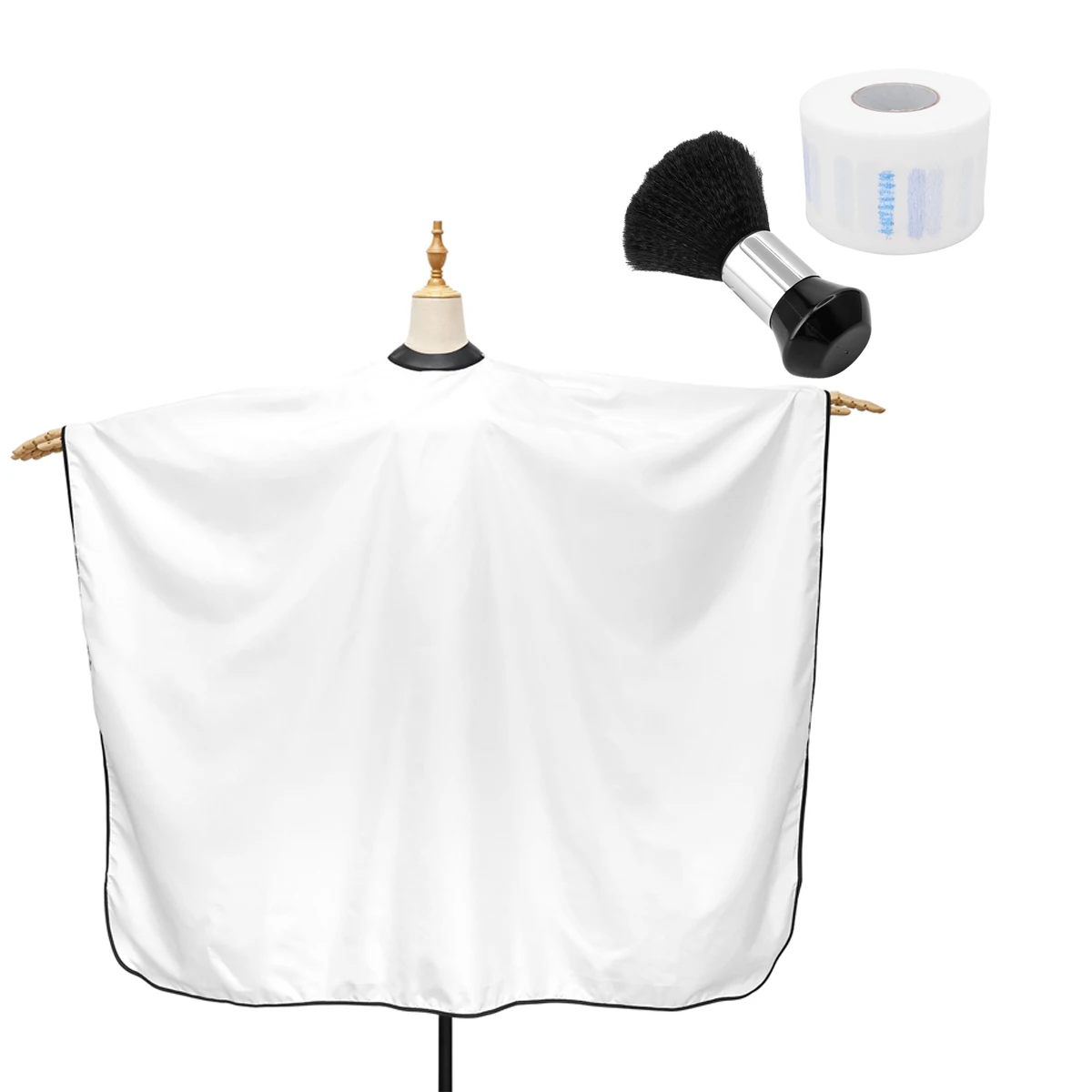 Barbershop Silicone Neckline Neck Paper And Brush Set Hairdressing Gown Buckle Haircut Cloth Barber Non-slip Cape Styling Tools