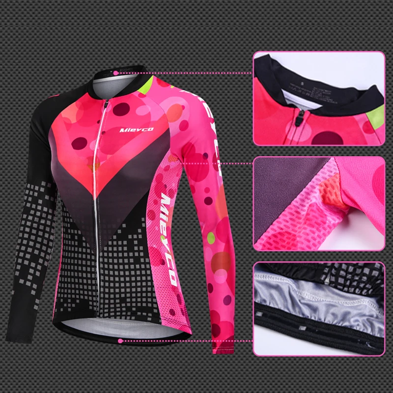 Women's cycling overalls Quick Dry Mountain Bike Jerseys Autumn Spring Breathable Woman Cycling Tops Long Sleeve Women's cycling