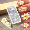 5D Flower Silicone Mold Nail Carving Mould Stencils Acrylic Plumeria Flower Spring Nail Art Decorations Manicure Template Tools 3