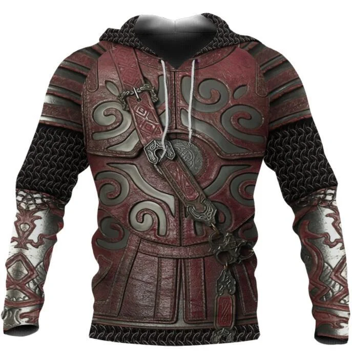 3D-Druck Tempelritter Grafik Hoodie für Männer Übergroßes Pullover Sweatshirt Herren Lose Jacke Lässige Kapuzen Streetwear Kleidung – Detail 14