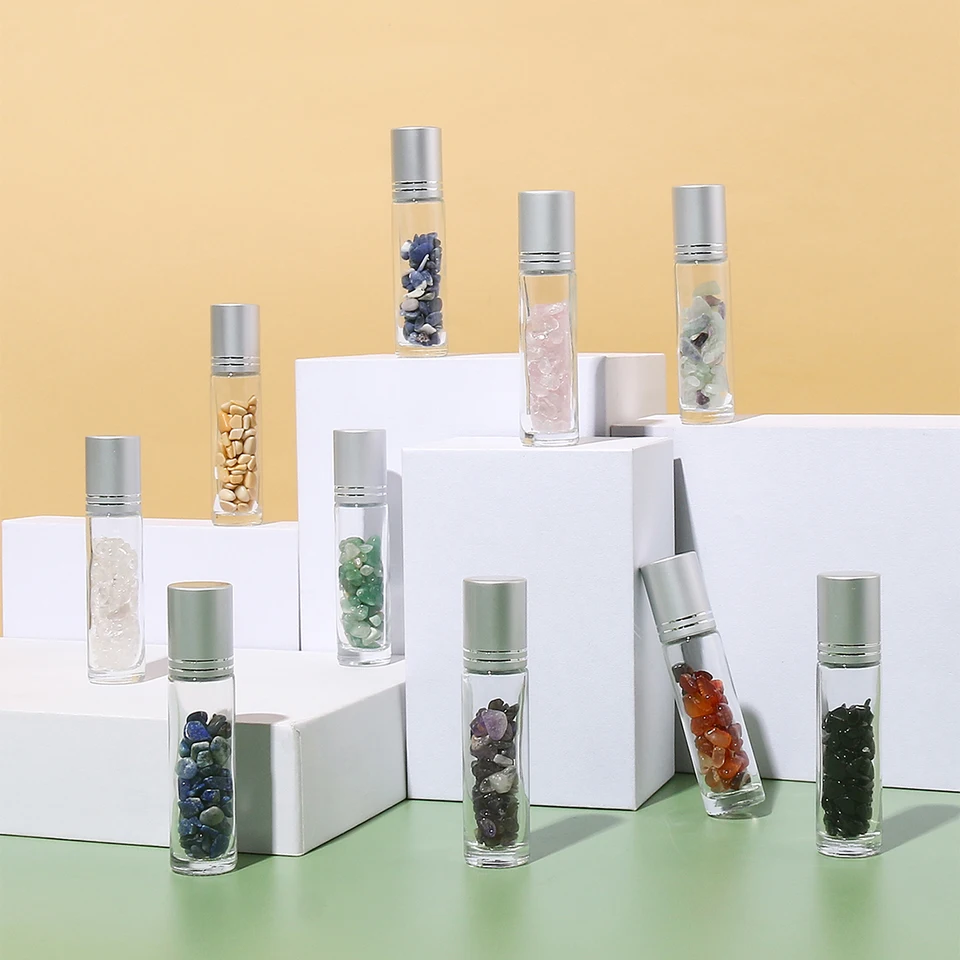 10 Pack Jade Stone Essential Oil Rollers