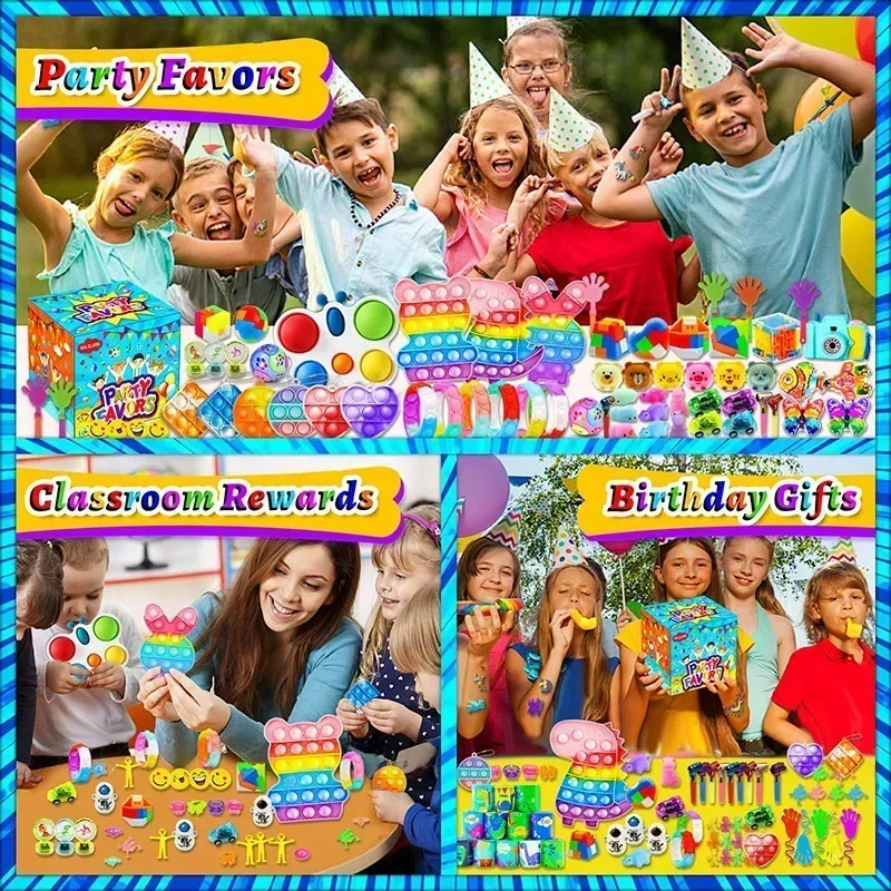 Kids Party Favors Toys Children Assortment Giveaway Pinata Filler Bulk Toy Stress Relief toys gift for Kids 30/84/120/206pack fidget toys stress relief toys party toys educational toy toy gift filler