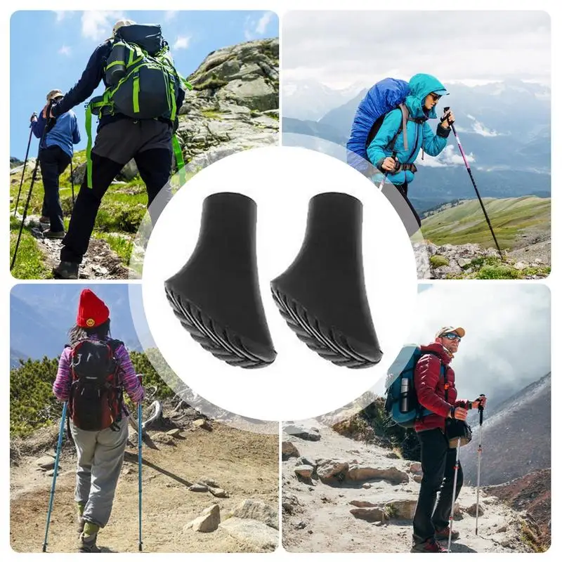 Hiking Sticks Tips Hiking Sticks Feet For Outdoor Adventure Elastic Climbing Rubber Tips Outdoor Lightweight Walking