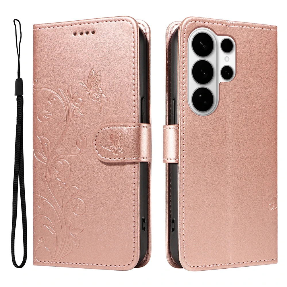 Elegant Butterfly Magnetic Leather Wallet Flip Cover - Premium Quality