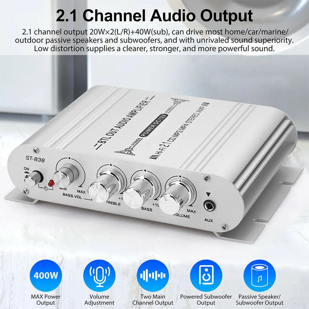 

Stereo Loud-Speaker Easy To And Sound For Home Theater Wide Compatibility Metal Home Theaterloud-speaker 21 Audio System