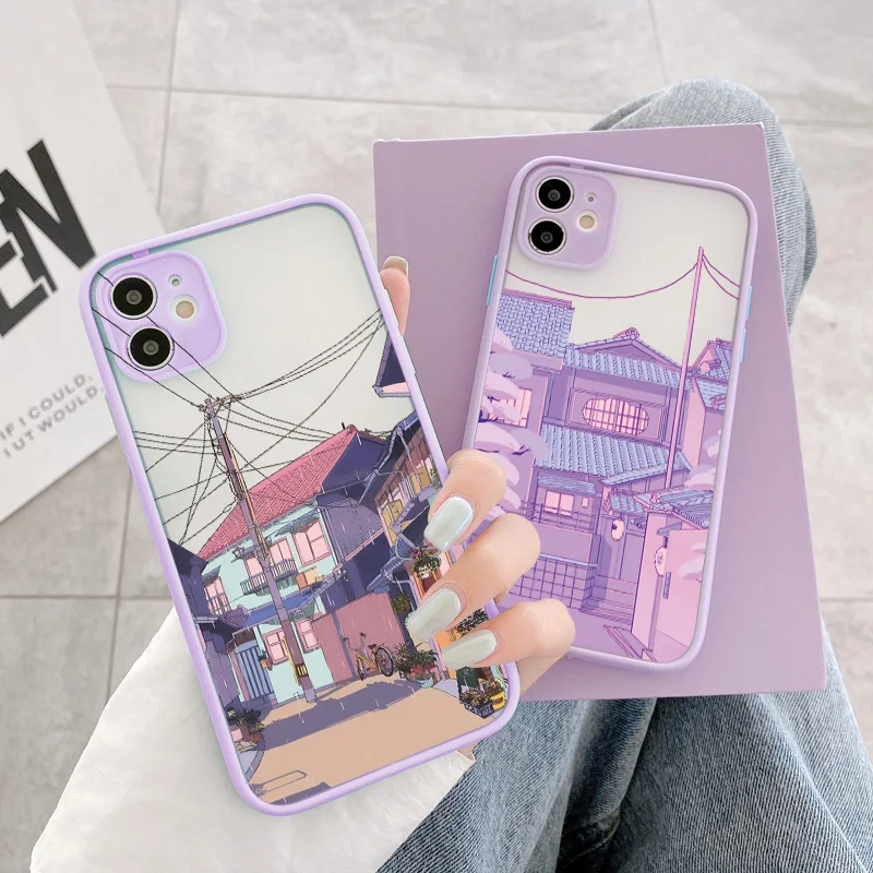 Japanese Anime Painted House Scenery Matte Phone Case