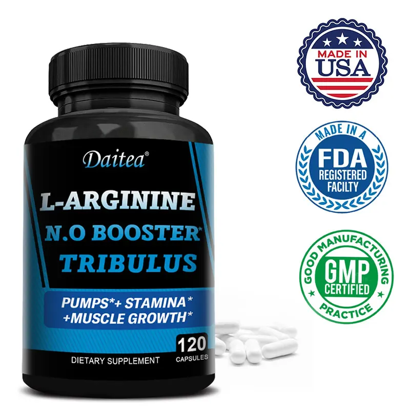 

Daitea L Arginine + L Citrulline Supplement - for Muscle Growth, Endurance Cycles, 120 Capsules, Non-GMO