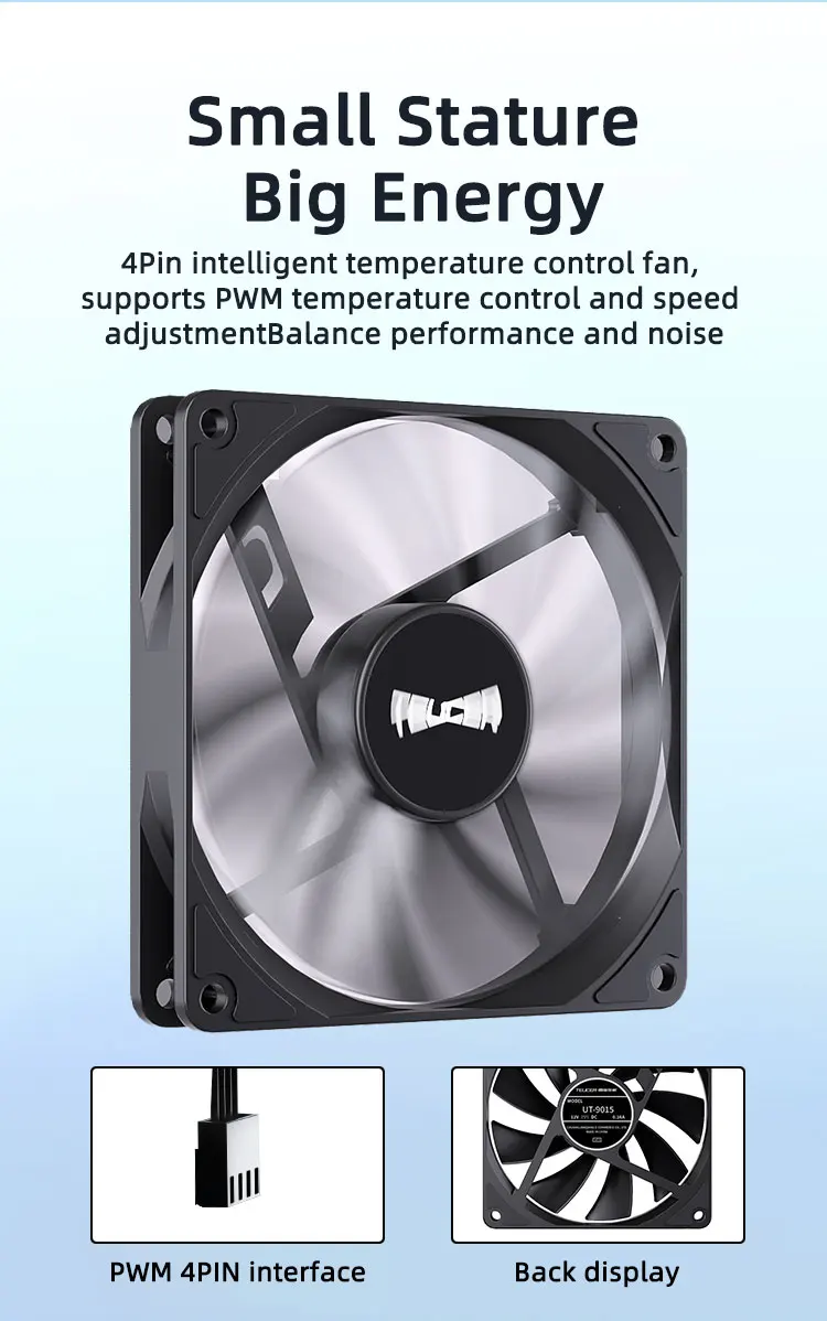 UT-9015 92mm 12V 4Pin PWM 1000-2700RPM Ultra-thin Fan for ATX Cases and CPU Cool