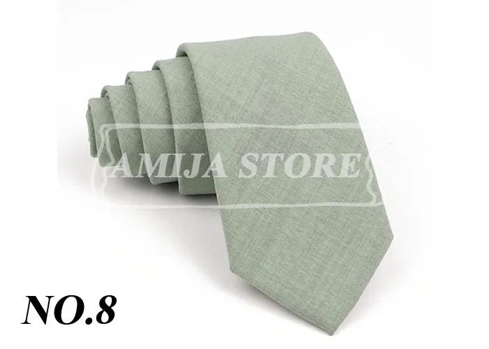 27 Farben feste Baumwolle Krawatte für Mann Hochzeit 6,5 cm dünne dunkelorange Koralle grün Krawatte Party Smoking Krawatte Geschenk Krawatte Zubehör – Detail 11