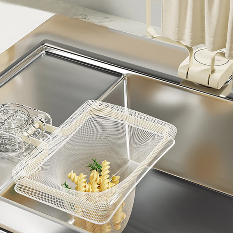 Drainage Sink Filter Rack Foldable Strainer Mesh Bag Anti-Clogging