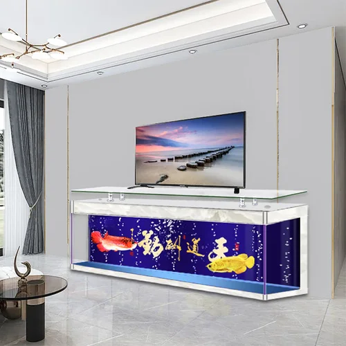 TV Cabinet Fish Tank Integrated Living Room Home Ecological Aquarium Change  Water Super White Glass - AliExpress