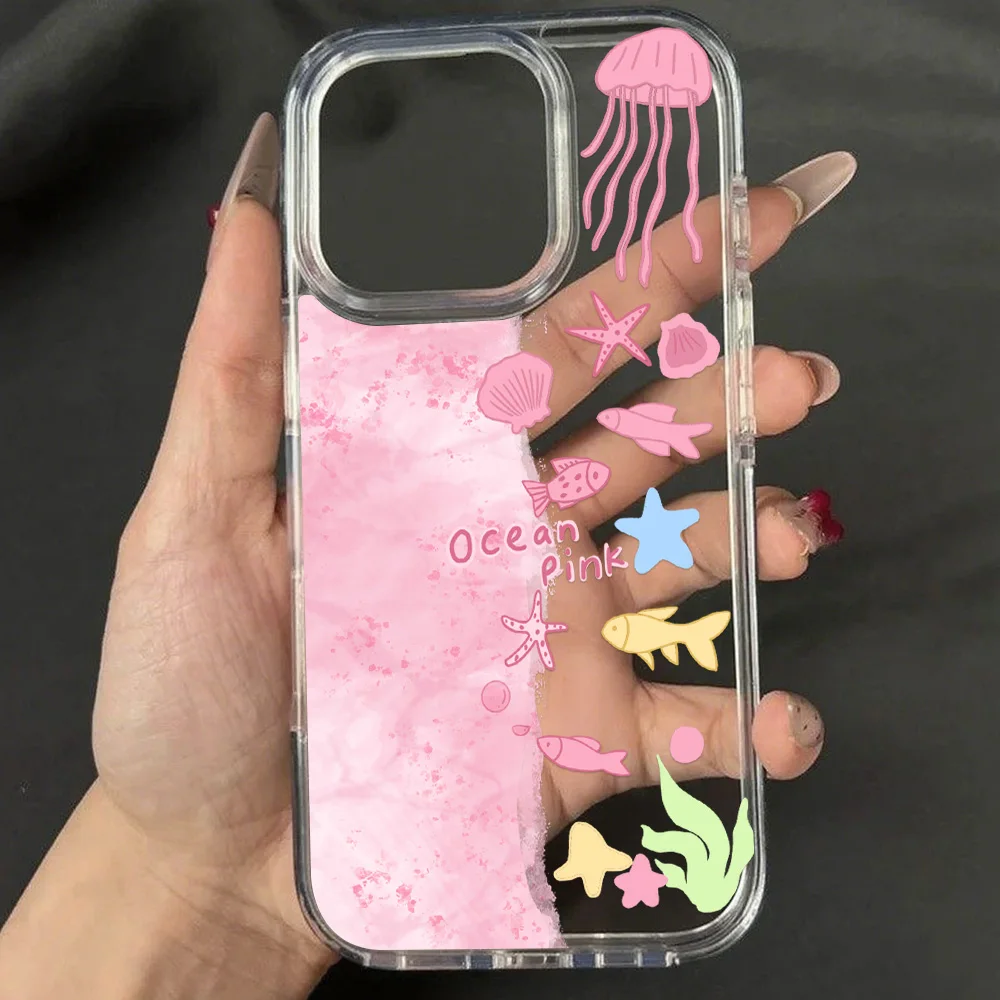 Seaside Scenery Wine Lemon Acrylic Shockproof Transparent Phone Case