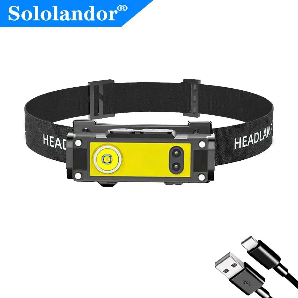 Powerful LED Headlamp with Motion Sensor Fishing Lantern USB Rechargeable 18650 Flashlight Waterproof Torch Headlight