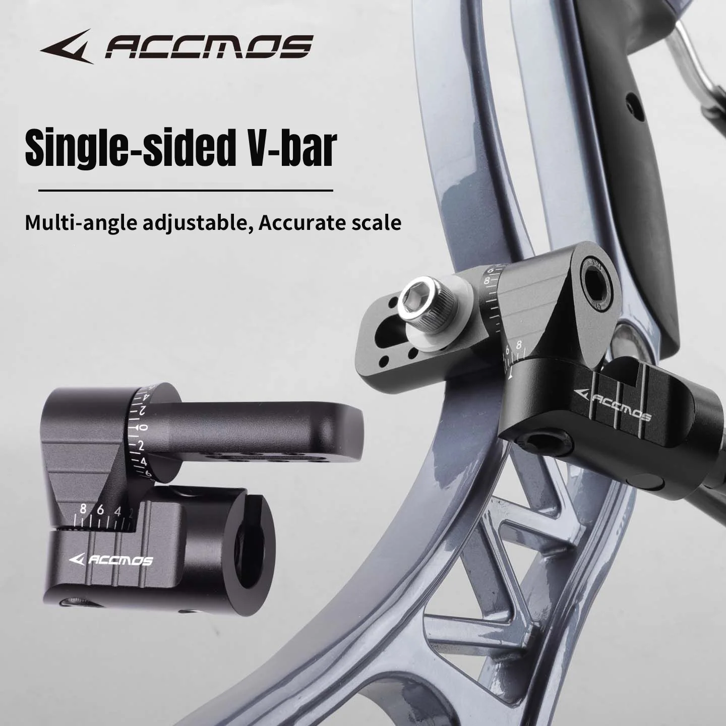 Single Side V-Bar Archery Bow Stabilizer with Quick Connection and Adjustable Gear Lock Design