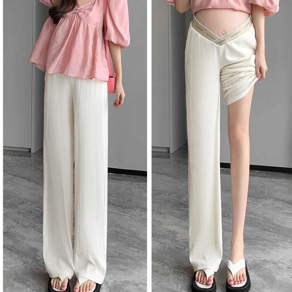 maternity pants Casual Carrying Pants Pregnant Women's Wide Leg Pants 2023 New Fashion Clothes for Women Maternity Trousers 3