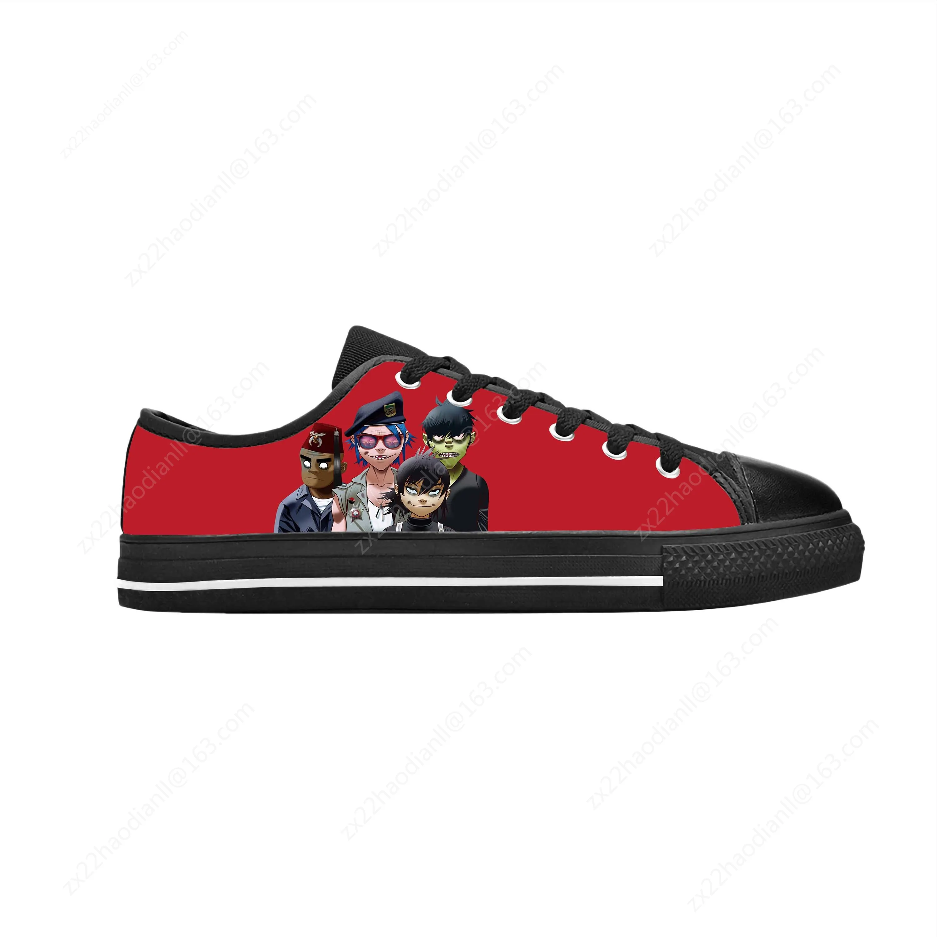 Gorillaz UK Rock Band Hip-Hop Rap Music Gorillazs Casual Cloth Shoes Low Top Comfortable Breathable 3D Print Men Women Sneakers