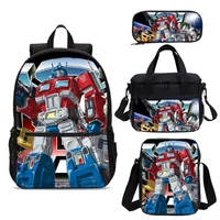 Transformers Child School Backpack with Lunch Bags ,Pencil Bags ,School Bags for Boys Girls Best Gift 1