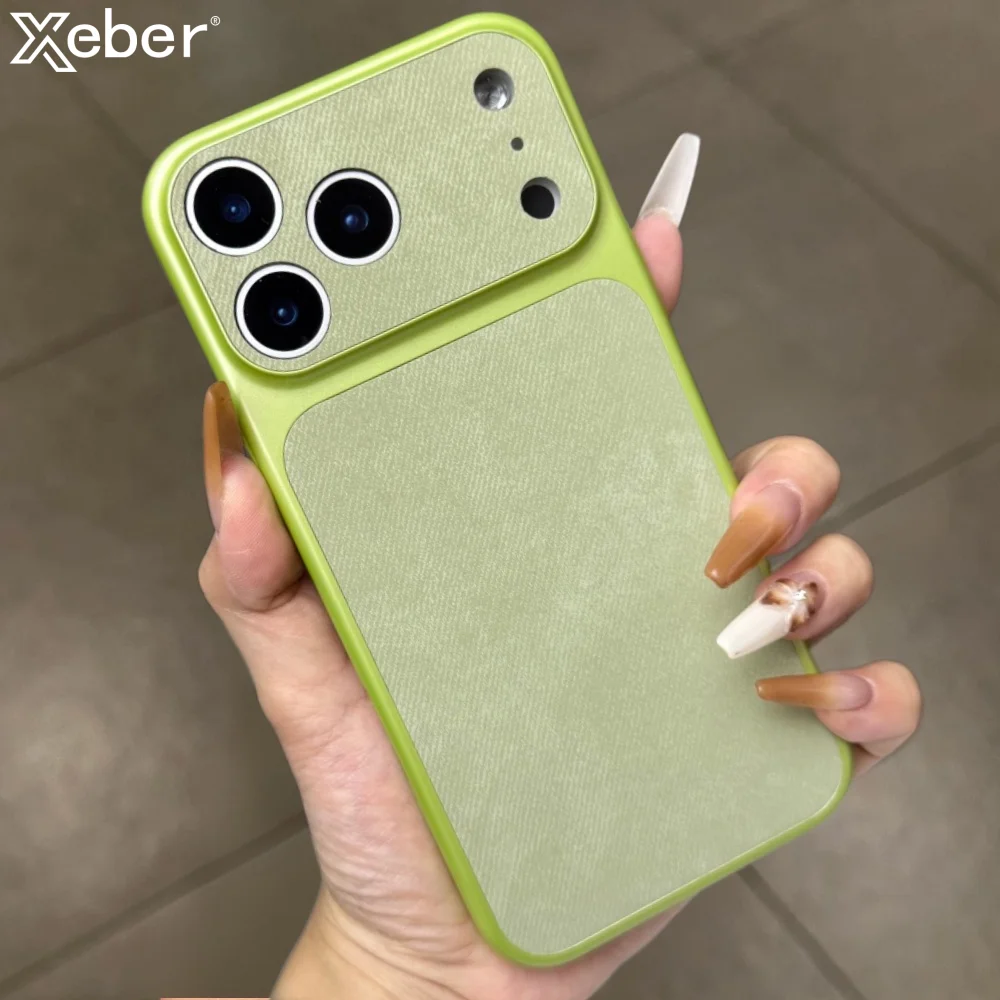 Plating Denim Texture Shockproof Phone Case with Full Camera Protection