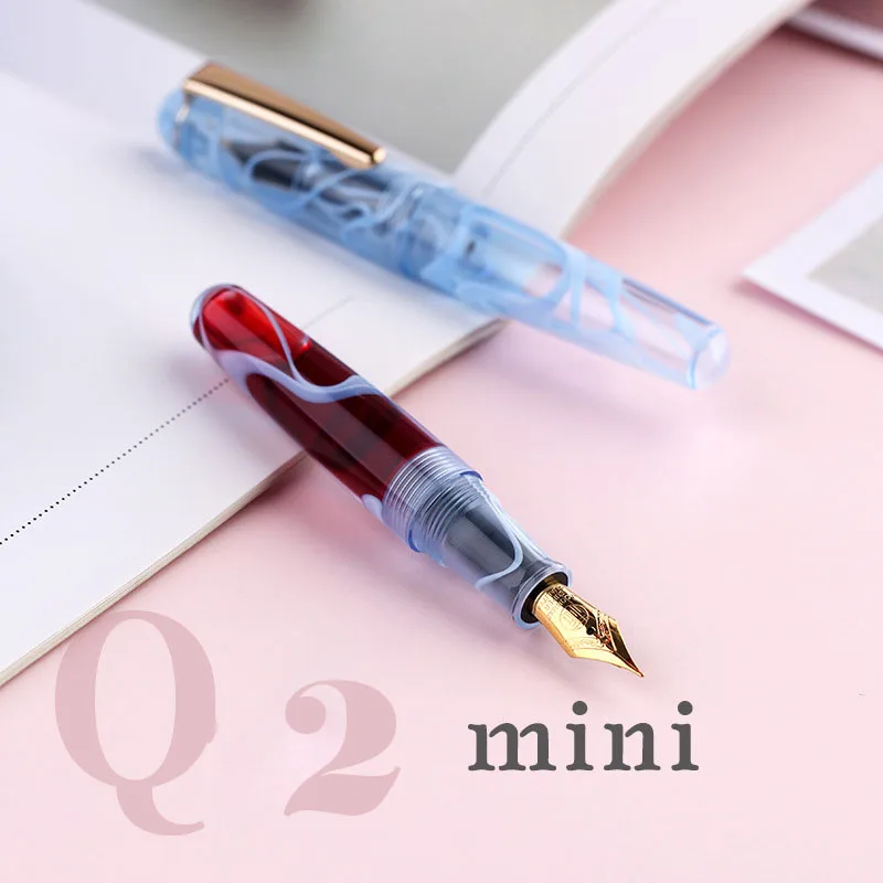 

New MAJOHN Q2 Acrylic Fountain Pen Short Cute Ink Pen Hand Ledger Fine Pointed Pen Male and Female Student Writing Small Fat Pen