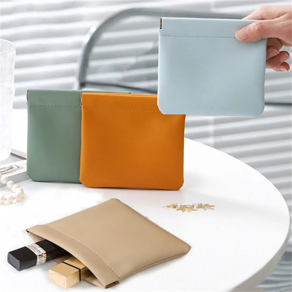 

Makeup Bags Charger Cable Bag Data Cable Bag PU Leather Face Mask Storage Bag Jewelry Bag Earphone Holder Drawstring Bag