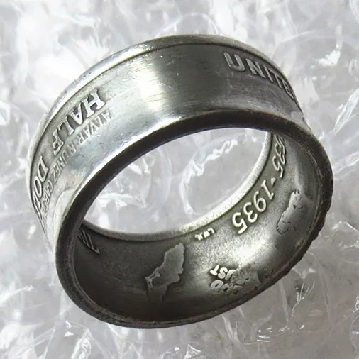 

US 1935 Old Half Dollar Coin Ring Copper-nickel Alloy Handmade In Sizes 7-12