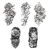 5PCS Wolf Lion Waterproof Temporary Tattoo Sticker Tiger Rose Flower Dragon Snake Skull Animal Body Art Arm Fake Tatoo Men Women 6