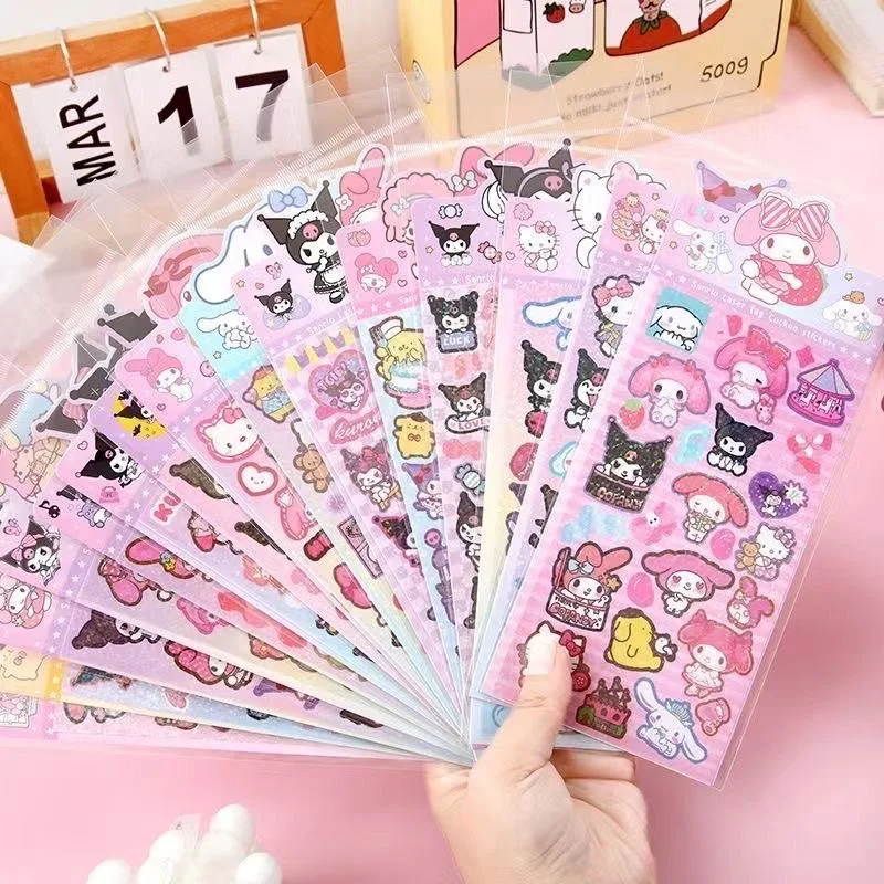 

20/50/100pcs Sanrio Guka Sticker Pochacco Cute Melody Girl Heart Sticker Stationery Wholesale Children's Day Gift