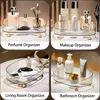 Makeup Perfume Organizer Desktop Storage Box Bathroom Dresser Vanity Tray for D Candle,Lotion Bottle,Cosmetics,Jewelry 3