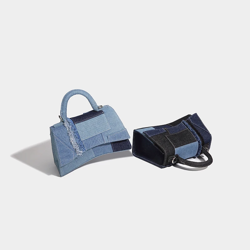 JIOMAY New Fashion Denim Shoulder Bag Patchwork Design Handbags for Women Multifunctional Crossbody Purse for Women Coin Purse