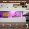 Modern High Glossy Coffee Table, White Coffee Table with 2 Storage Drawers and Acrylic Design Open Space, Rectangle Coffe 4
