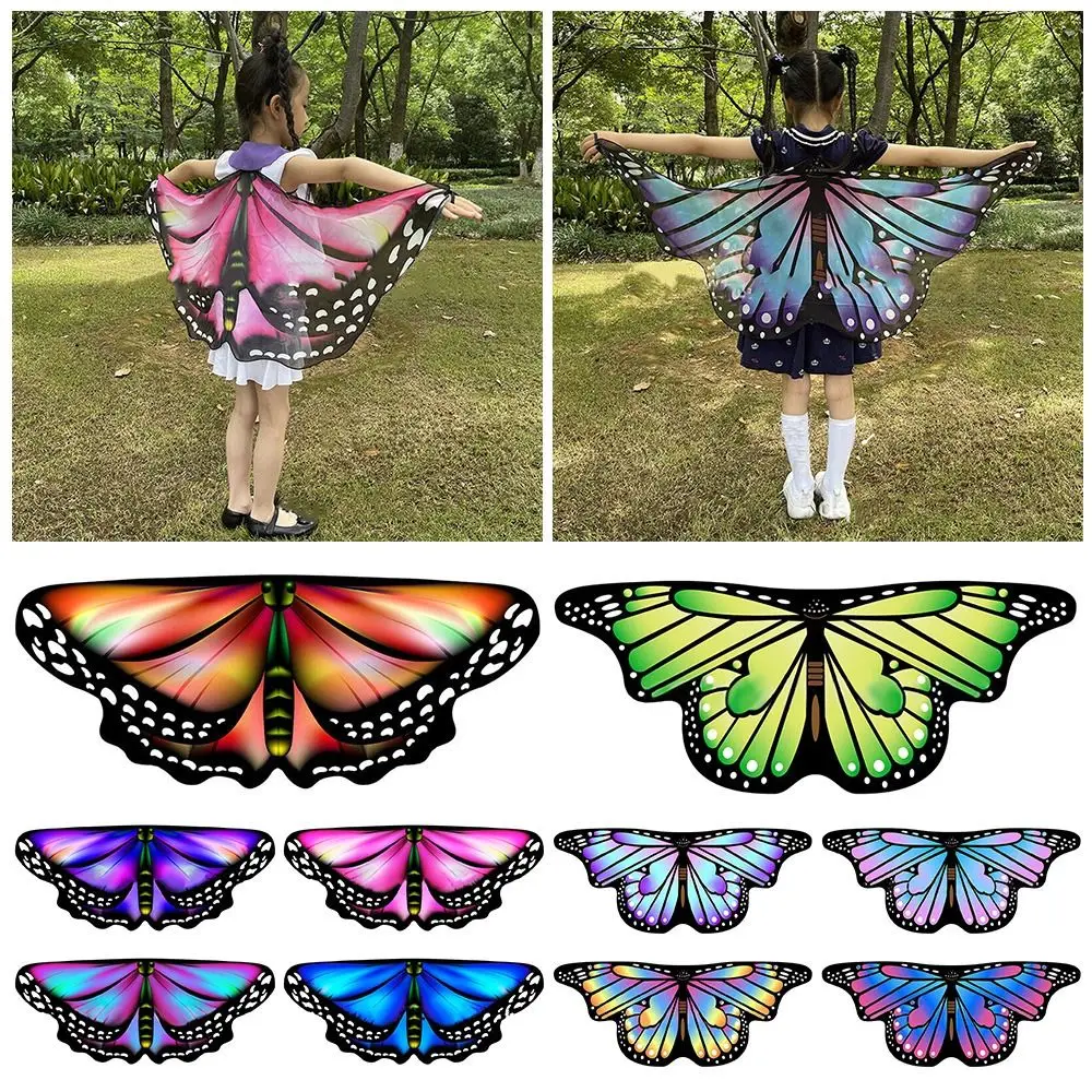 Kids Butterfly Performance Wings Cosplay Accessories Halloween Carnival Props Wing Costumes For Girls Boys Cloak Party FavorGift