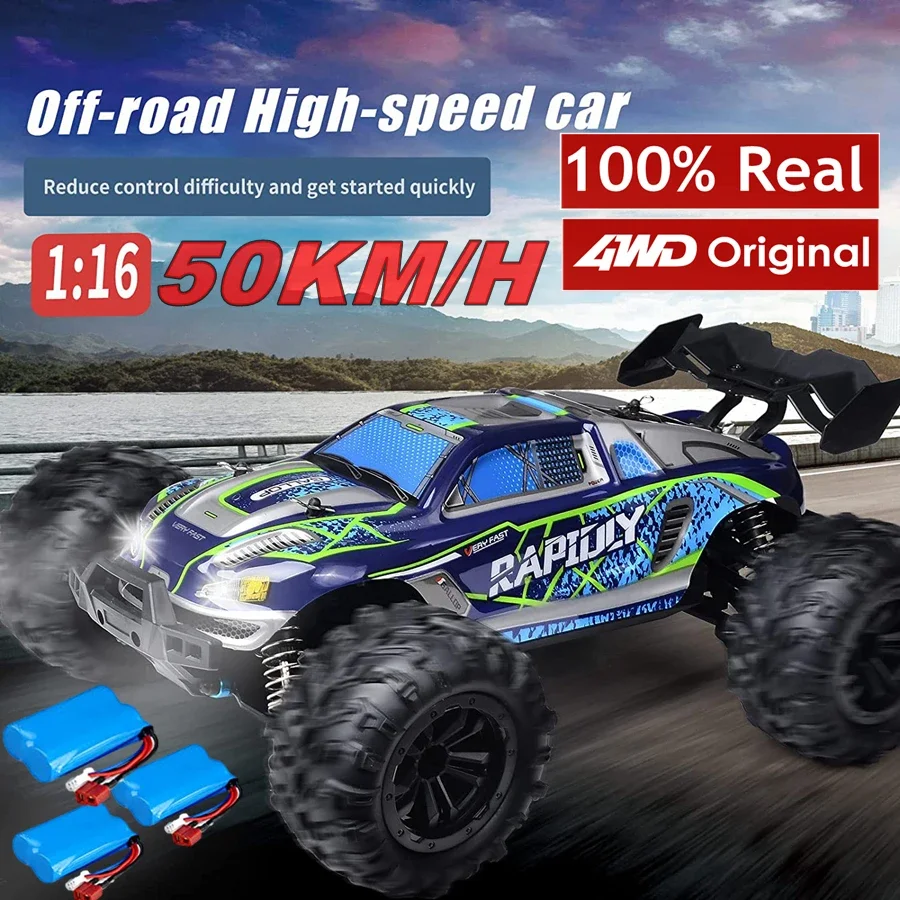 Coches RC grandes de alta velocidad para adultos y niños, escala 1:16, 50  km/h, coche de Control remoto, 2,4G, 4WD, todoterreno, camión monstruo -  AliExpress