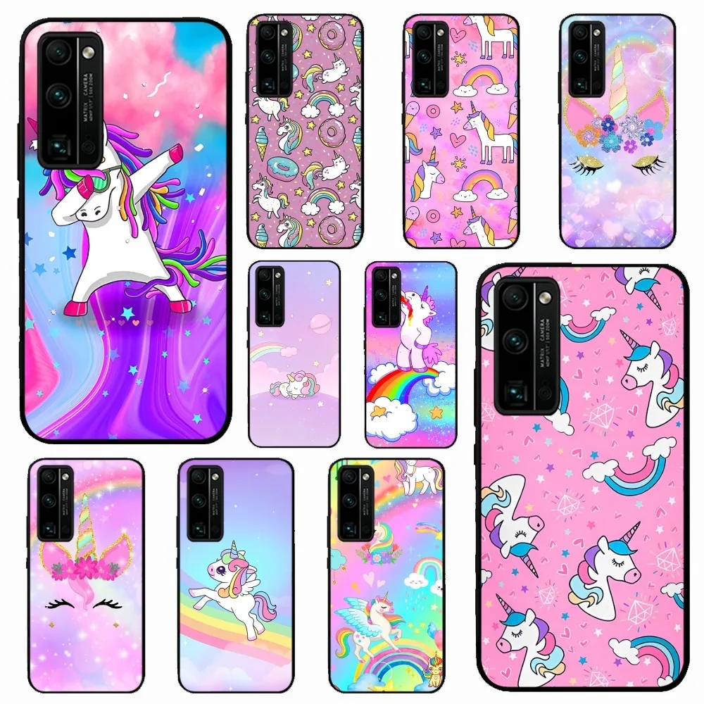 

Pink Unicorn Rainbow Phone Case For Huawei Honor 10 lite 9 20 7A pro 9X pro 30 pro 50 pro 60 pro 70 pro plus