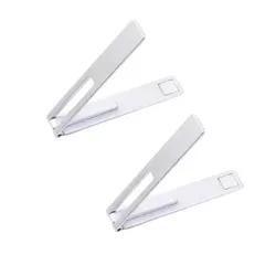Magnetic Ultra Thin Foldable Metal Alloy Phone Stand (Silver 2Pcs)