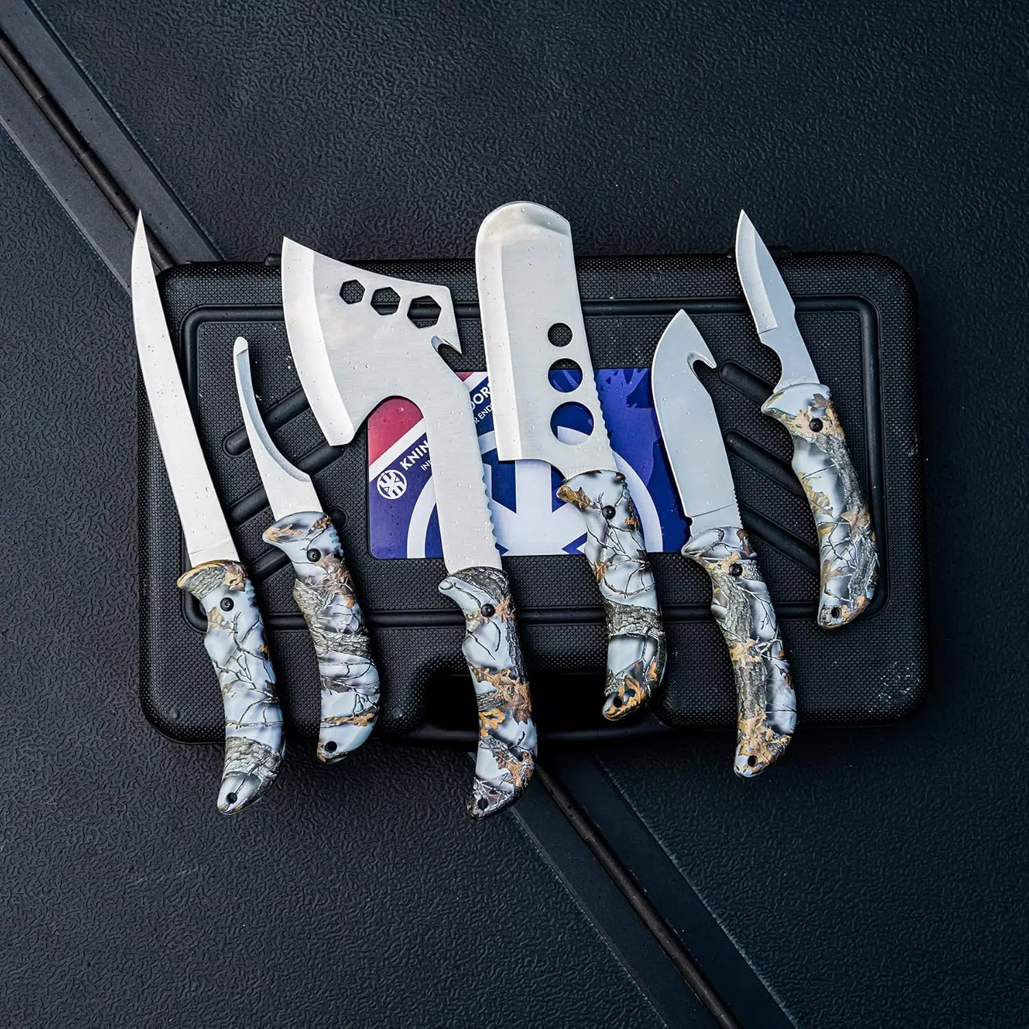 OUTDOORS Hunting Deer Knife Set Field Dressing Kit Portable Butcher Game Processor Set, 12 Pieces 6
