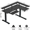L-shaped Standing Desk with LED Lights and Power Outlets, Dual Motor Height Adjustable, Monitor Stand and Keyboard Tray 3