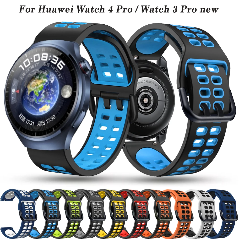 

Ремешок спортивный для Huawei Watch 4 Pro/Buds/GT 2 3 GT3 46 мм, силиконовый мягкий браслет для часов 3 Pro, новый браслет для наручных часов, 22 мм