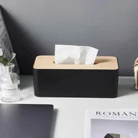 Cover For Disposable Paper Facial Tissue Bamboo Rectangular Napkin Holder For Bathroom Vanity Desk Office Bamboo Tissue Box 1