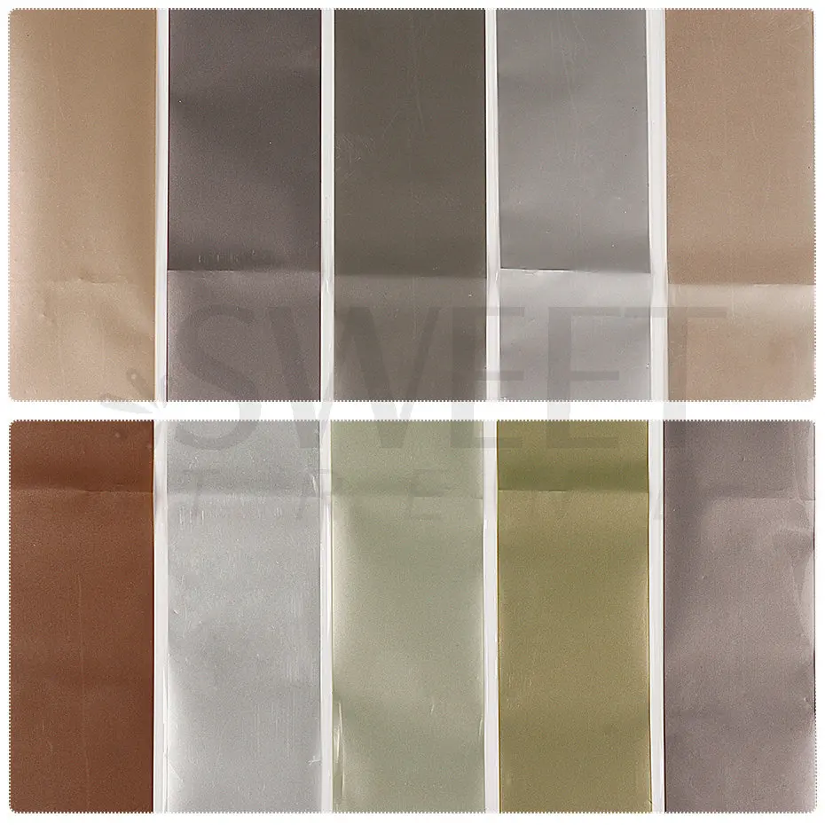 10pcs Matte Metallic Nail Foils Gold Silver Metallic Mirror Starry Paper Gel Polishing Transfer Sticker Nail Art Decor BEDXK11