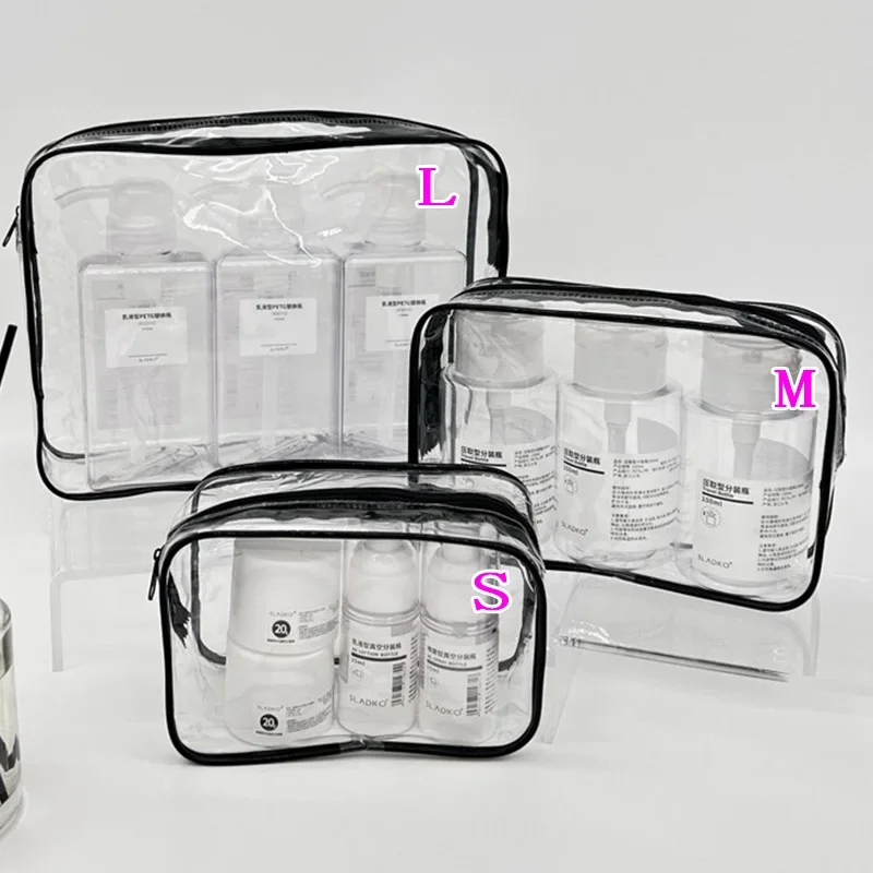 Simple Transparent Cosmetic Bag PVC Waterproof Clear Makeup Storage Case Travel Make Up Organizer Pouch Bath Toiletry Wash Bag Makeup Organizer Cosmetic Bag Storage Bag Cosmetic Storage Bag Toiletry Bag Makeup Bag Cosmetic Case