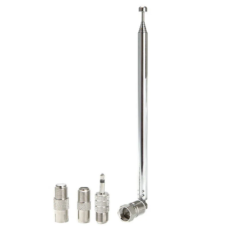 Hot Radio Antenna Telescopic DAB FM Antenna W 3-Adapter HiFi AV Receiver Mini System F Male Connector Radio Replace Parts