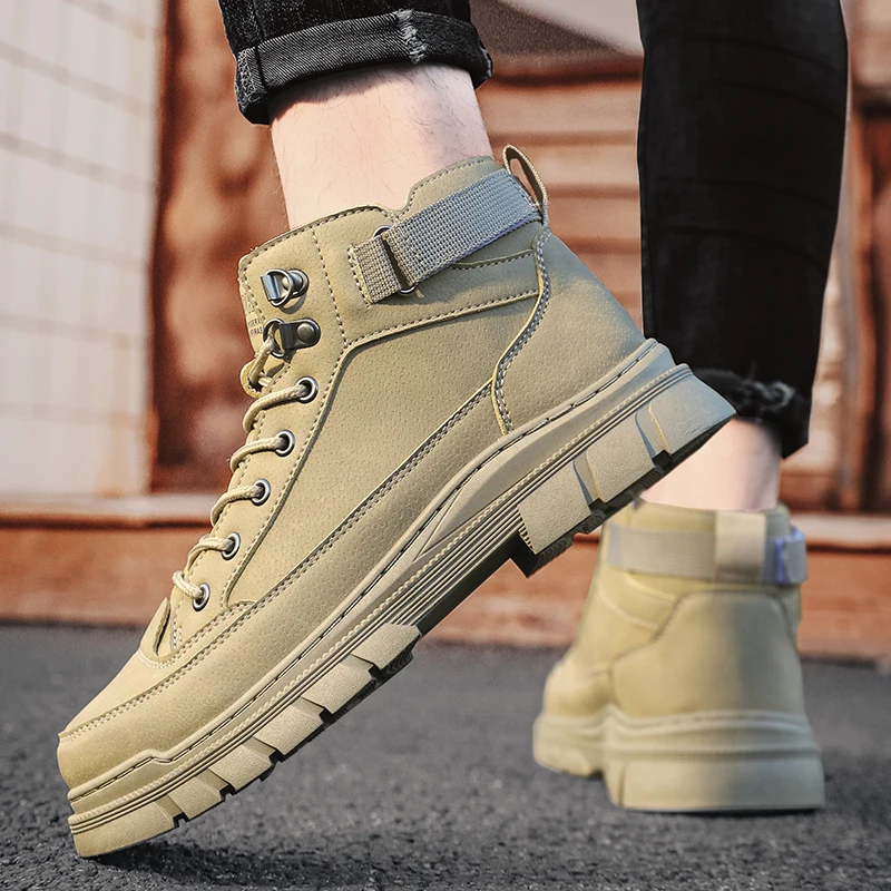 

Модные мужские ботинки, Тактические Военные боевые ботинки, уличные походные ботинки, Осенняя обувь, противоскользящие мужские ботинки для пустыни, ботильоны