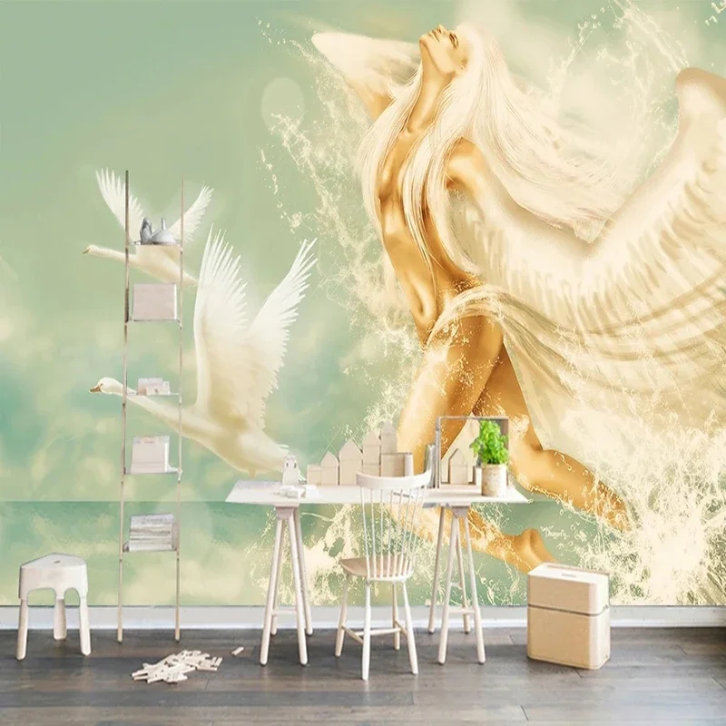 

Custom Photo 3D Wallpaper Wall Murals European Modern Art Abstract Figure Swan Fresco Living Room Sofa Bedroom TV Home Decor