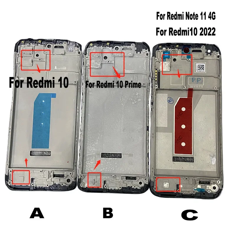 

Чехол для Xiaomi Redmi 10, 6,53 дюйма, средняя рамка, передняя панель, задний корпус, средняя пластина, PRIME 2021 2022 220233L2C 220233L2G 220233L